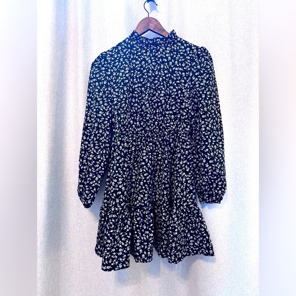 Floral Black Mini Dress - Picture 8 of 9